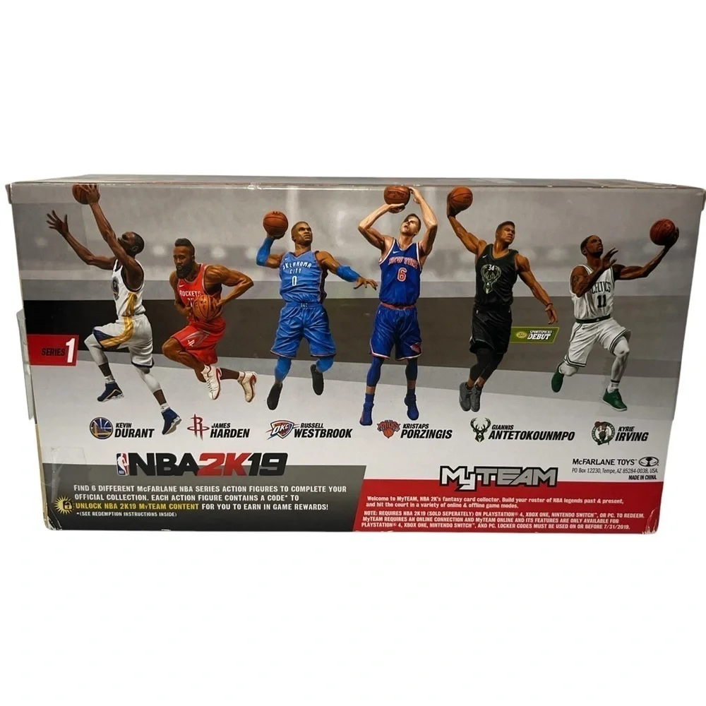 McFarlane NBA 2k19 ~ Kristaps Porzingis ~ My Team ~ Series 1 ~ Knicks ~ Celtics - Picture 3 of 9